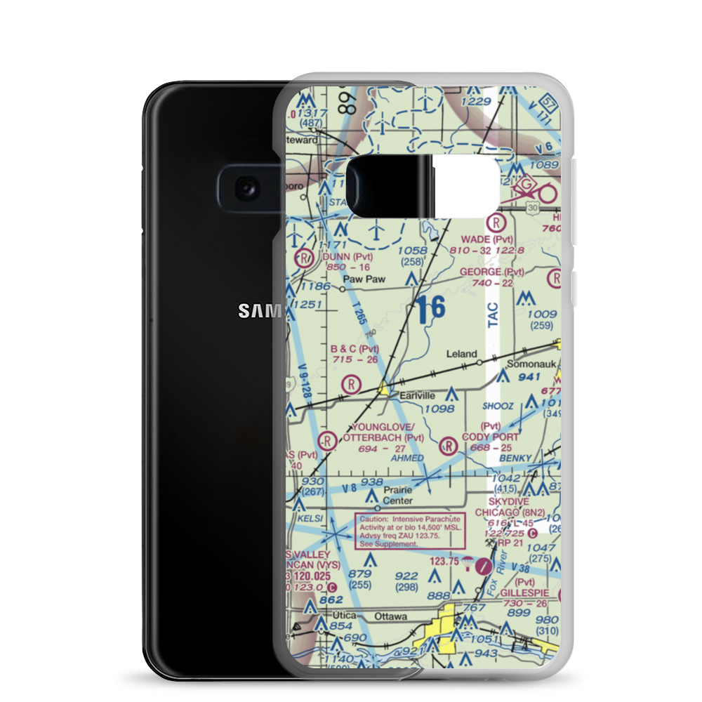Humm Airport (06IL) VFR Sectional Samsung Case Samsung Galaxy S10e model shown