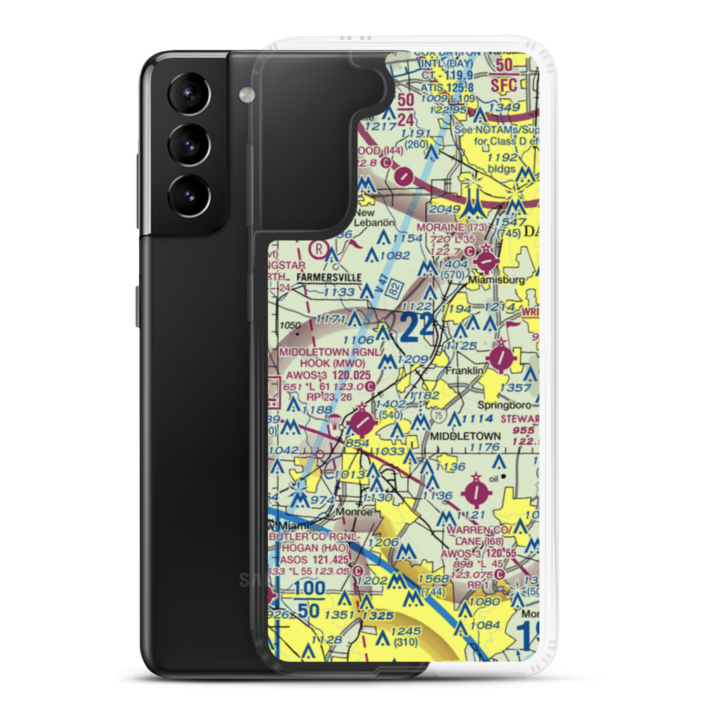 Hummel Airport (OH64) VFR Sectional Samsung Case Samsung Galaxy S21 Plus model shown
