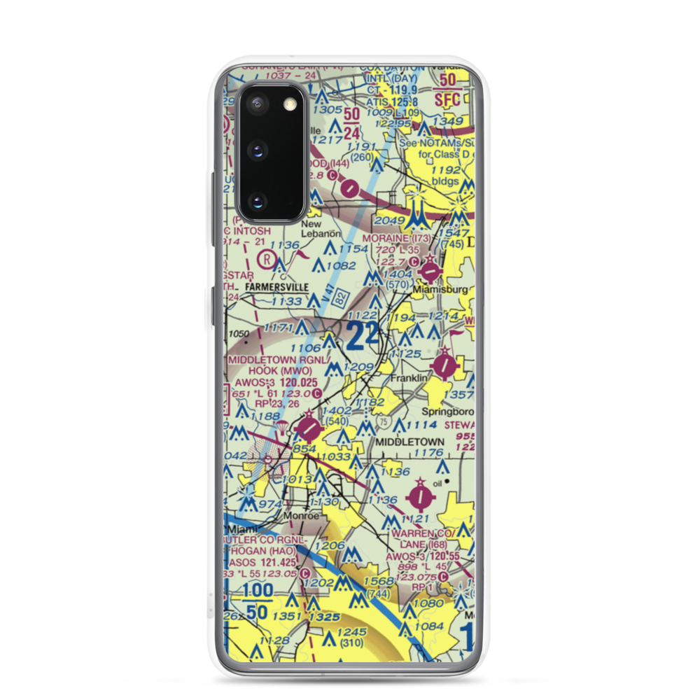 Hummel Airport (OH64) VFR Sectional Samsung Case Samsung Galaxy S20 model shown