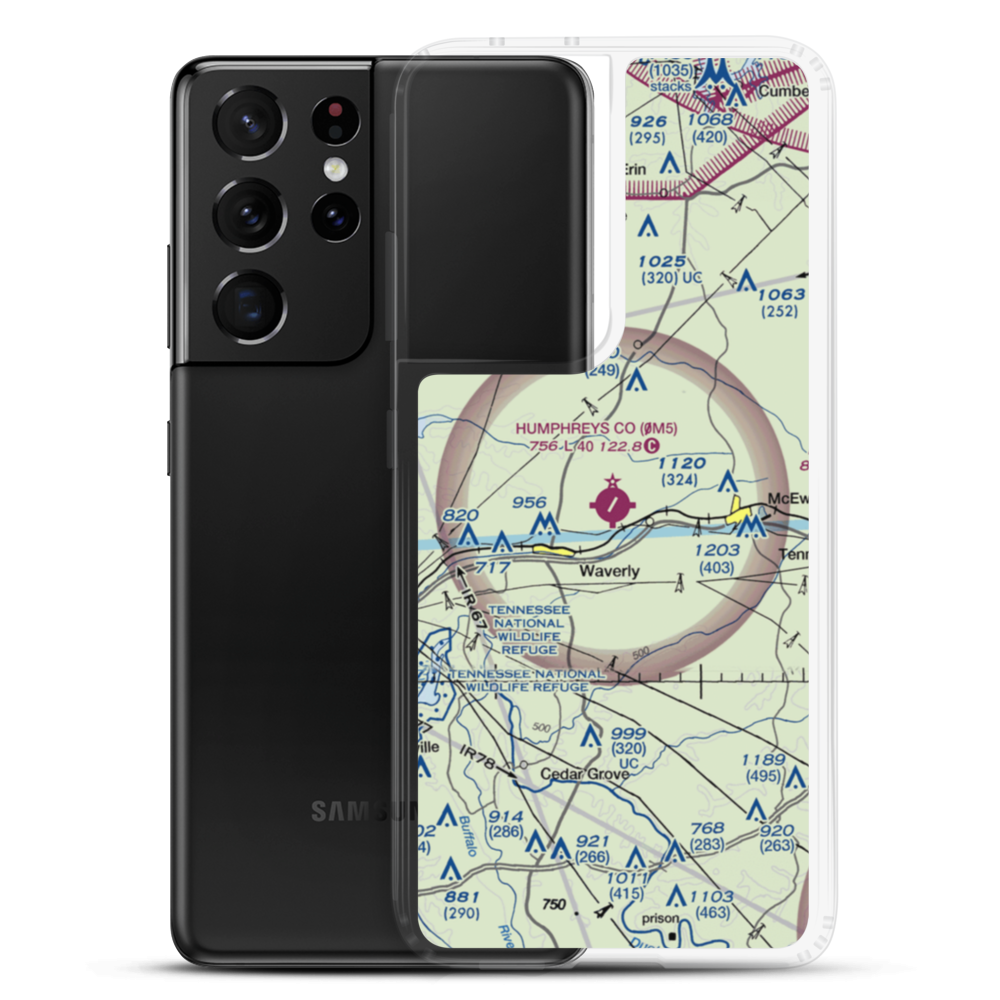 Humphreys County Airport (0M5) VFR Sectional Samsung Case Samsung Galaxy S21 Ultra model shown