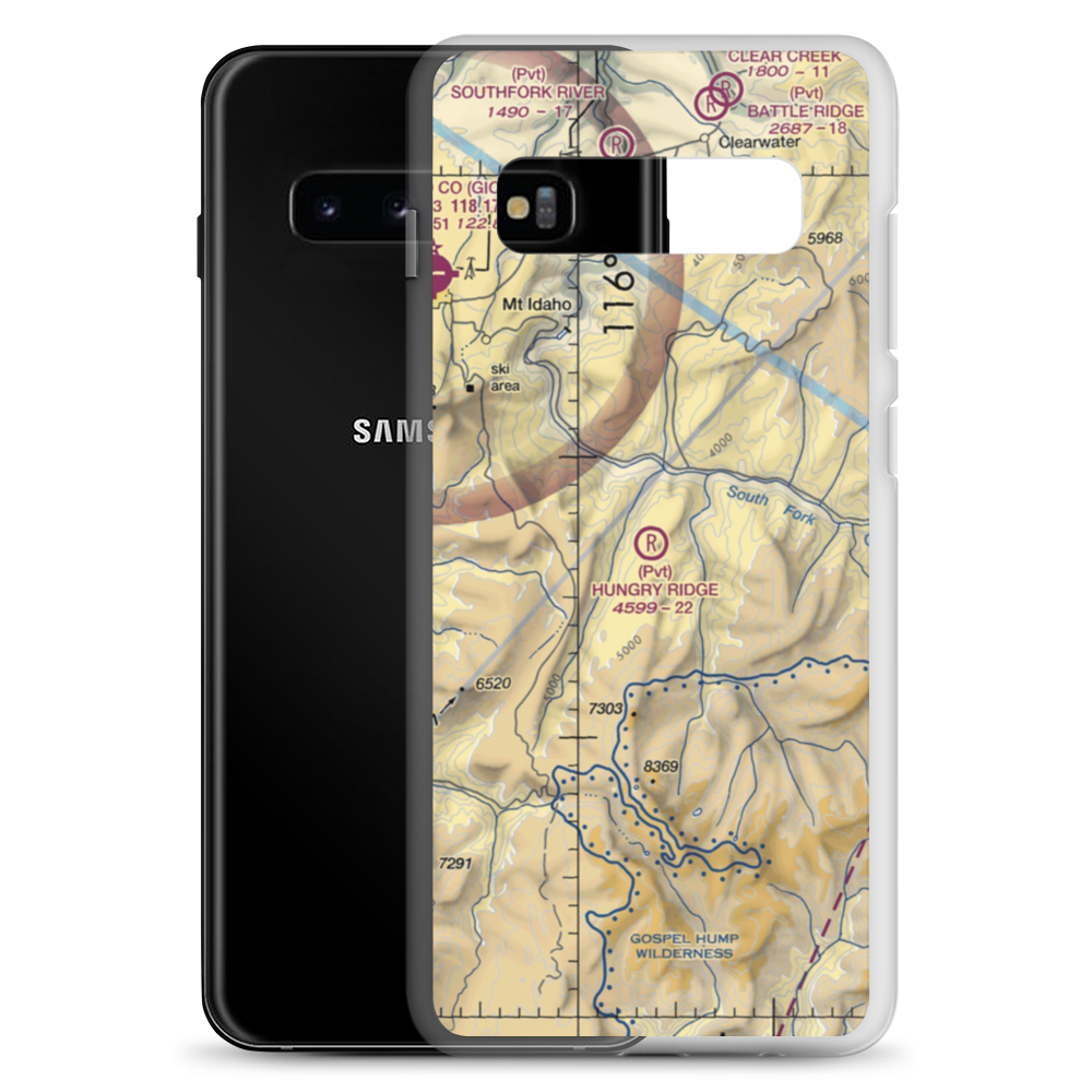 Hungry Ridge Ranch Airport (37ID) VFR Sectional Samsung Case Samsung Galaxy S10+ model shown