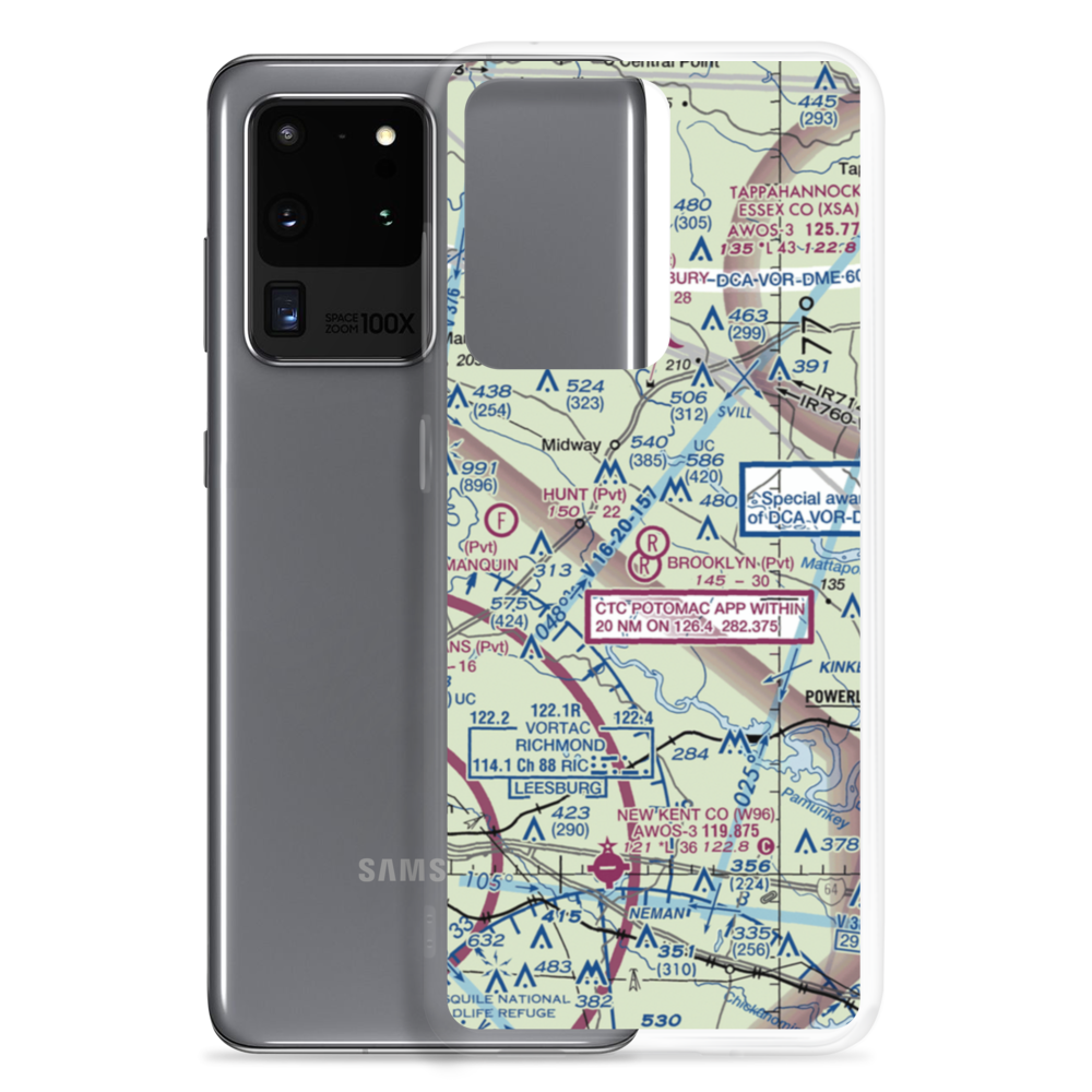 Hunt Airport (0VA3) VFR Sectional Samsung Case Samsung Galaxy S20 Ultra model shown