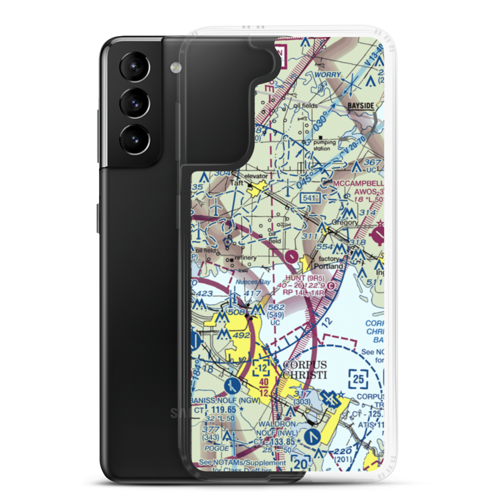Hunt Airport (9R5) VFR Sectional Samsung Case Samsung Galaxy S21 Plus model shown