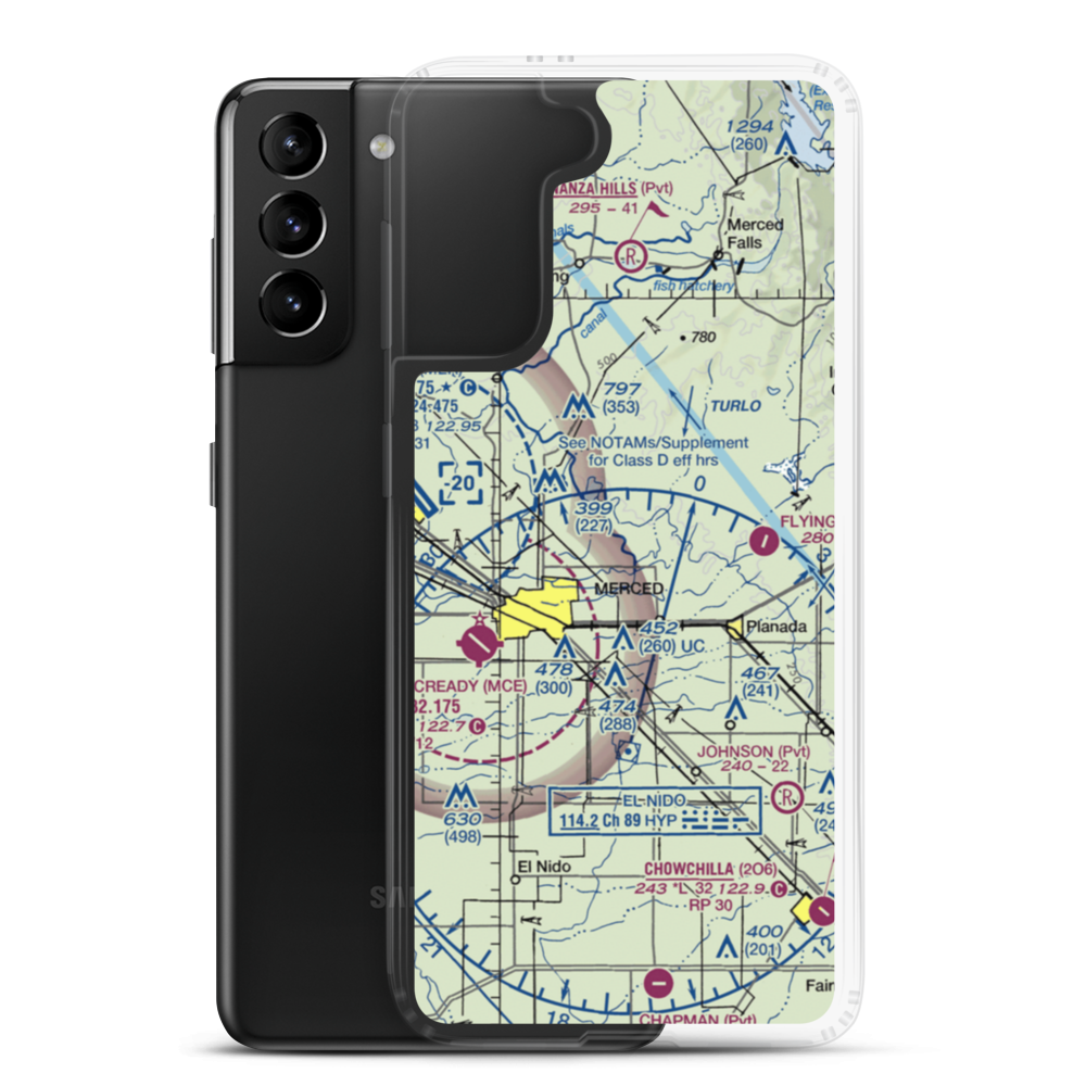 Hunt Farms Airport (15CL) VFR Sectional Samsung Case Samsung Galaxy S21 Plus model shown