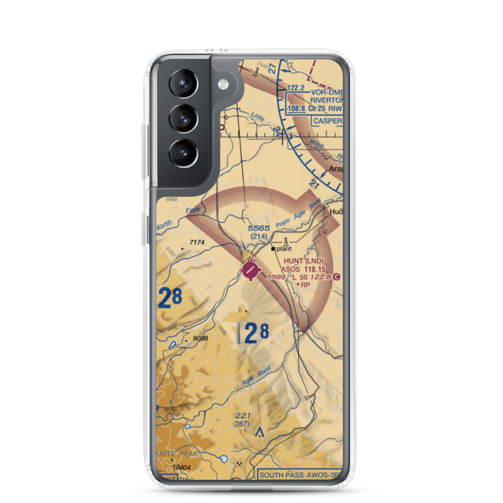 Hunt Field (LND) VFR Sectional Samsung Case Samsung Galaxy S21 model shown