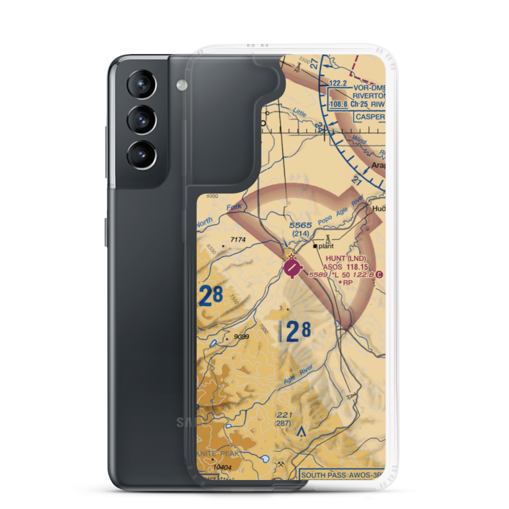 Hunt Field (LND) VFR Sectional Samsung Case Samsung Galaxy S21 model shown