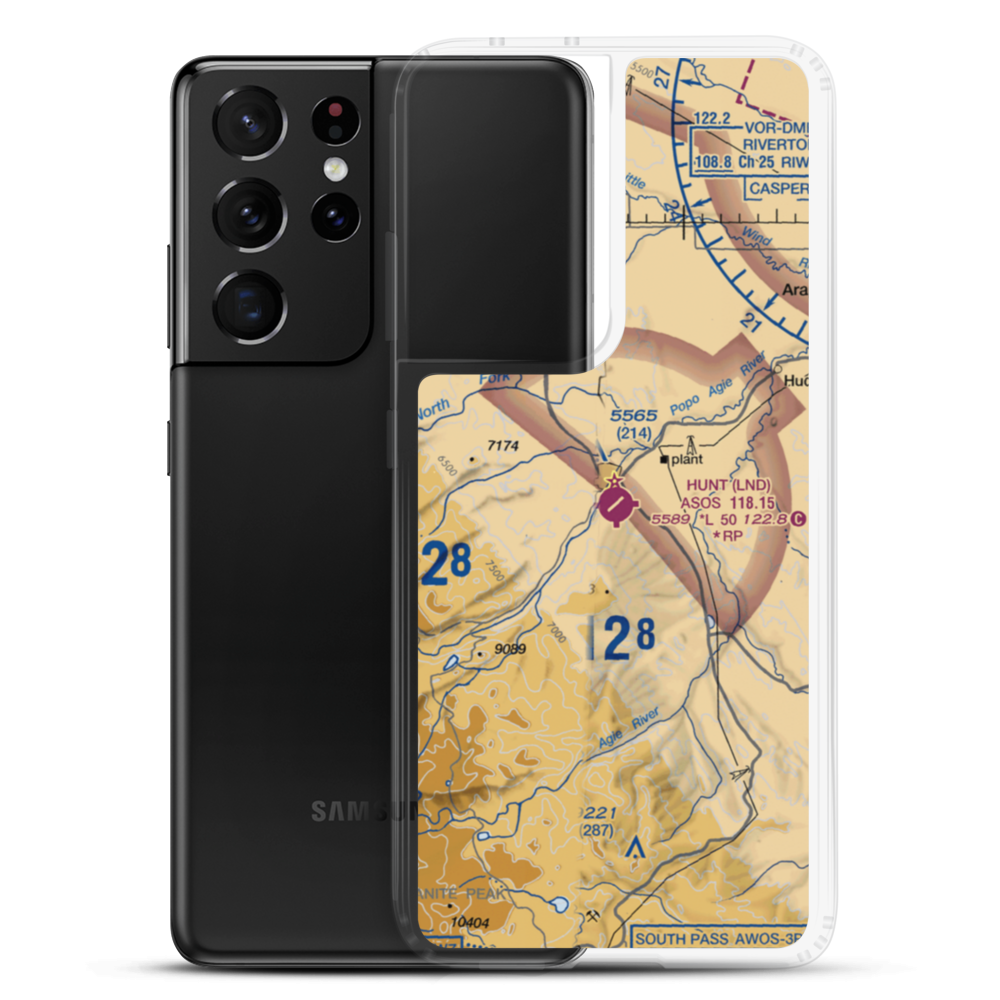 Hunt Field (LND) VFR Sectional Samsung Case Samsung Galaxy S21 Ultra model shown