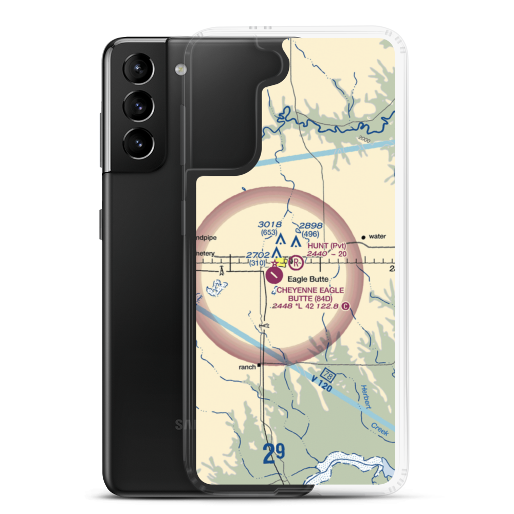Hunt Field (SD47) VFR Sectional Samsung Case Samsung Galaxy S21 Plus model shown