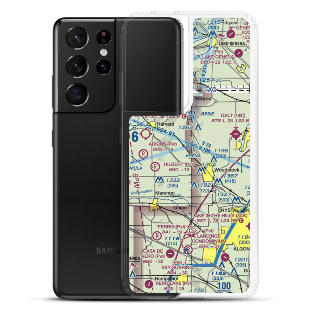 Hunter Airport (8LL1) VFR Sectional Samsung Case Samsung Galaxy S21 Ultra model shown