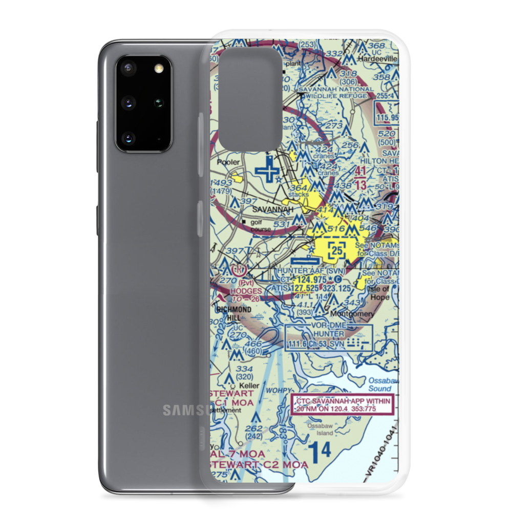 Hunter Army Air Field (SVN) VFR Sectional Samsung Case Samsung Galaxy S20 Plus model shown