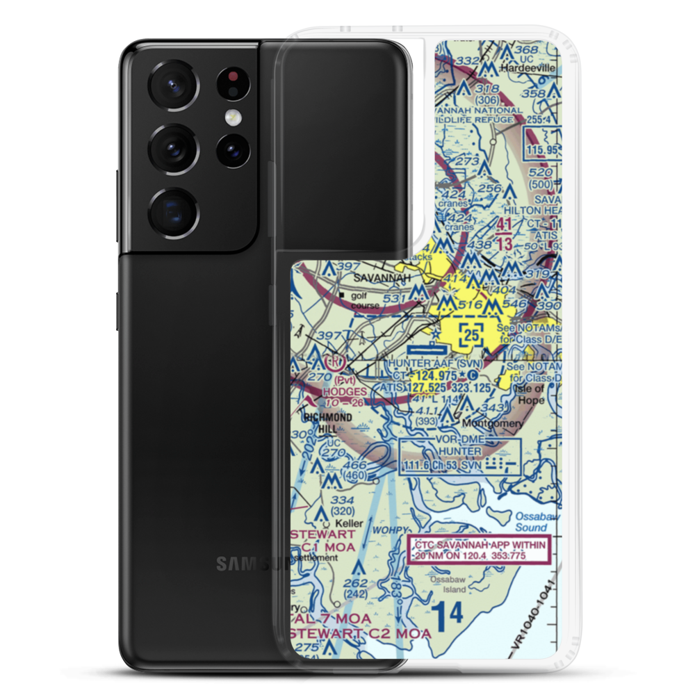 Hunter Army Air Field (SVN) VFR Sectional Samsung Case Samsung Galaxy S21 Ultra model shown