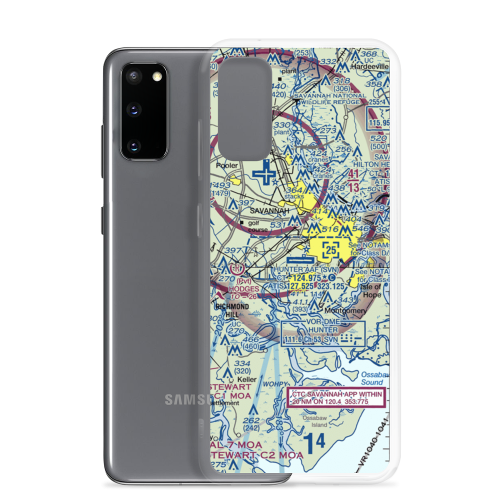Hunter Army Air Field (SVN) VFR Sectional Samsung Case Samsung Galaxy S20 model shown