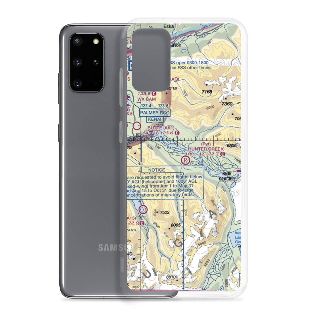 Hunter Creek Airport (AK66) VFR Sectional Samsung Case Samsung Galaxy S20 Plus model shown