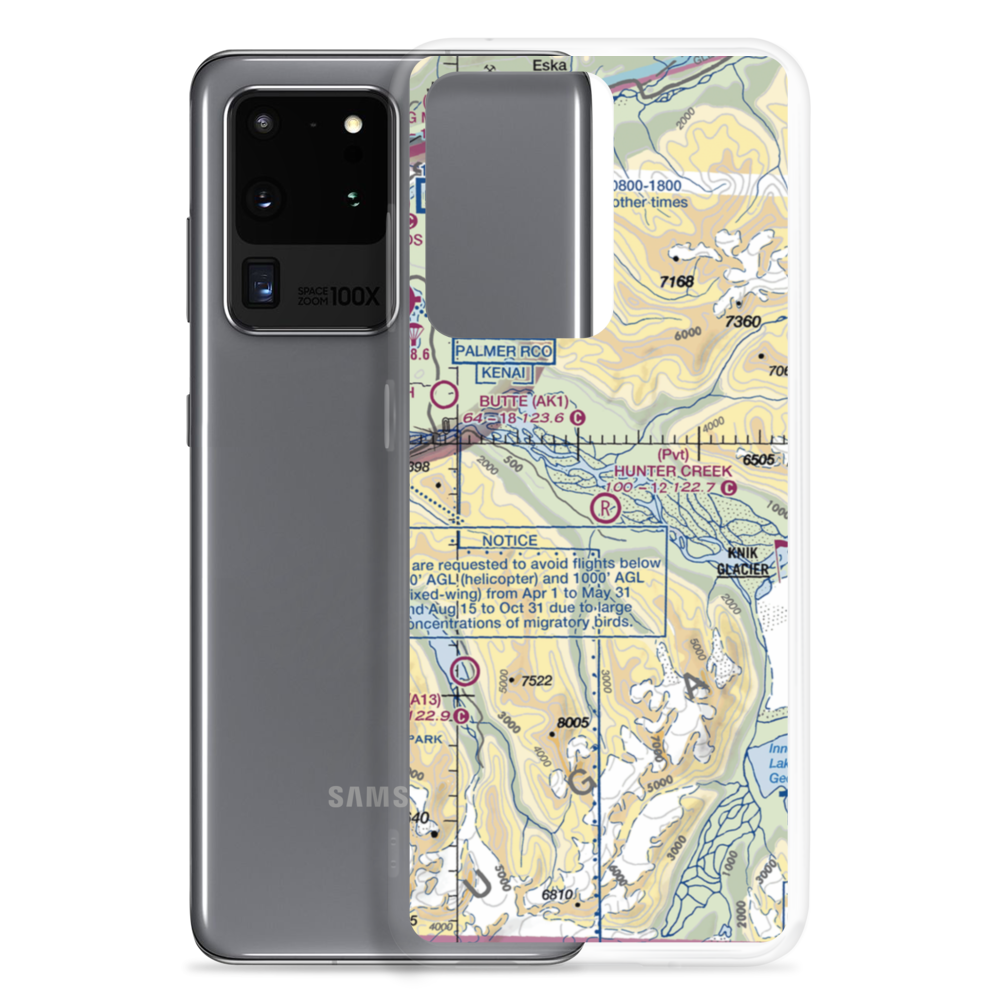 Hunter Creek Airport (AK66) VFR Sectional Samsung Case Samsung Galaxy S20 Ultra model shown
