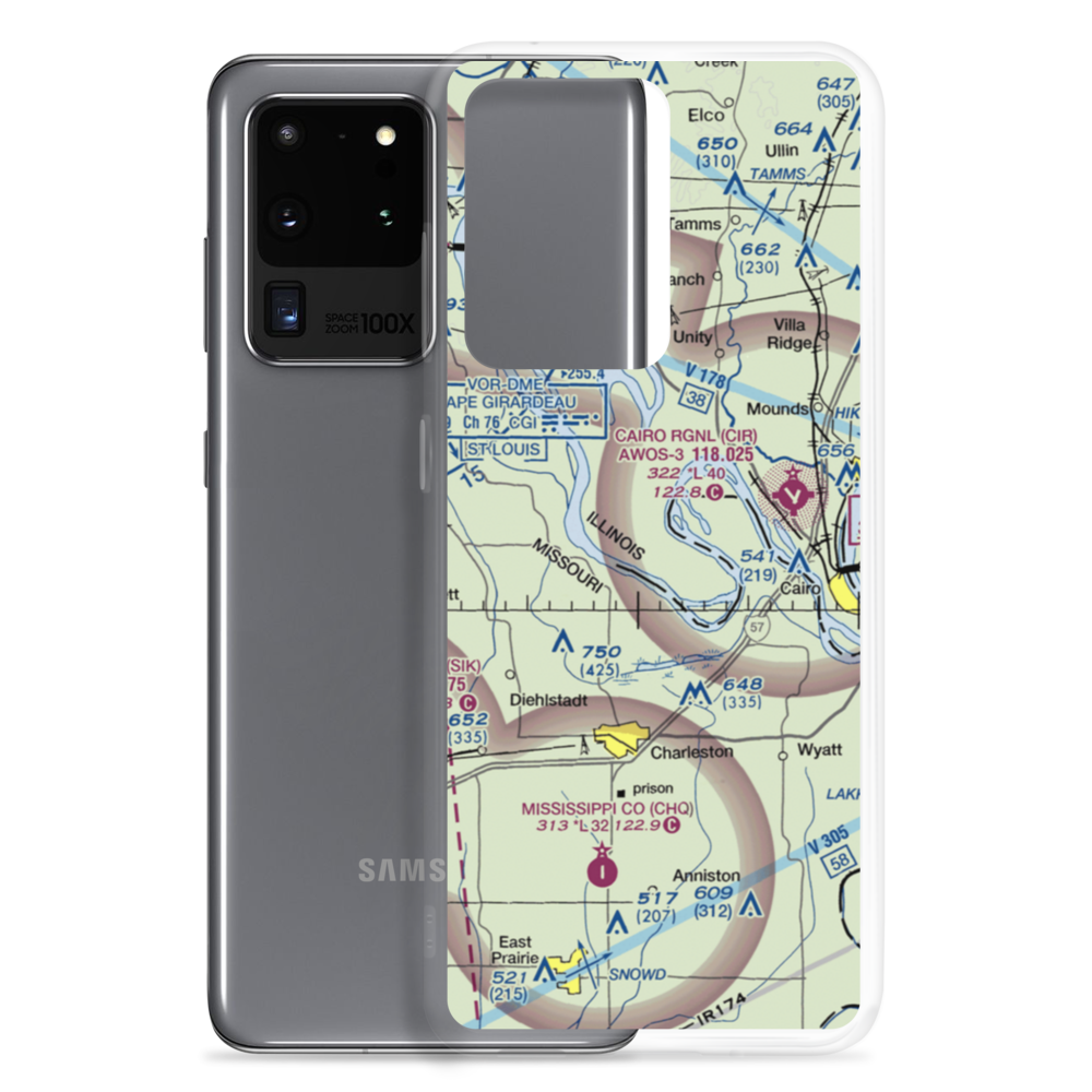 Hunter Raffety Elevators Inc Airport (92IL) VFR Sectional Samsung Case Samsung Galaxy S20 Ultra model shown