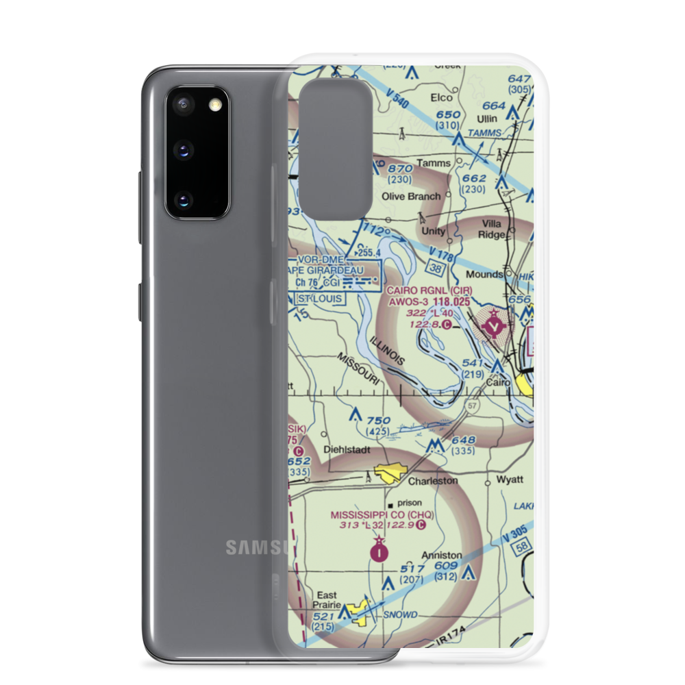 Hunter Raffety Elevators Inc Airport (92IL) VFR Sectional Samsung Case Samsung Galaxy S20 model shown