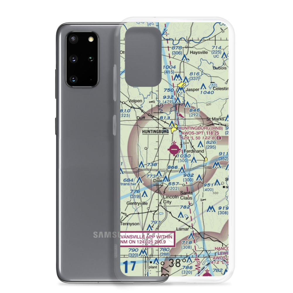 Huntingburg Airport (HNB) VFR Sectional Samsung Case Samsung Galaxy S20 Plus model shown