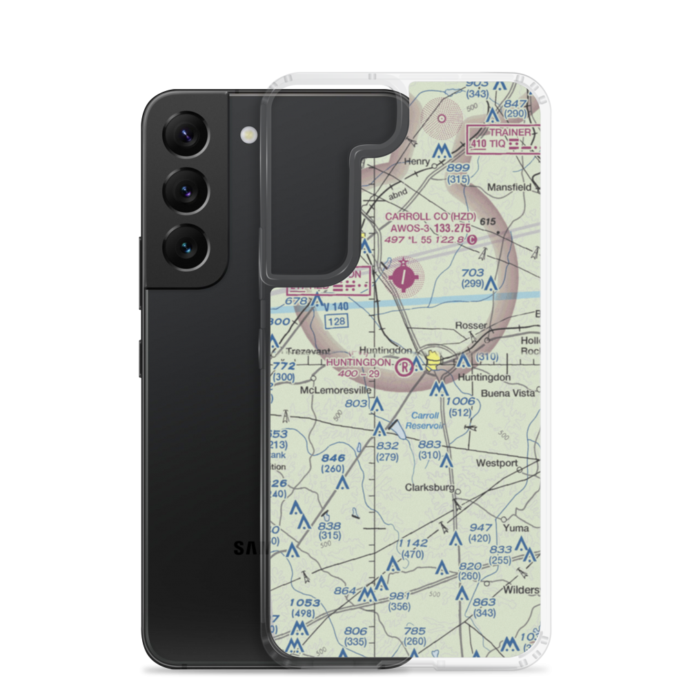 Huntingdon Airport (TN16) VFR Sectional Samsung Case Samsung Galaxy S22 model shown
