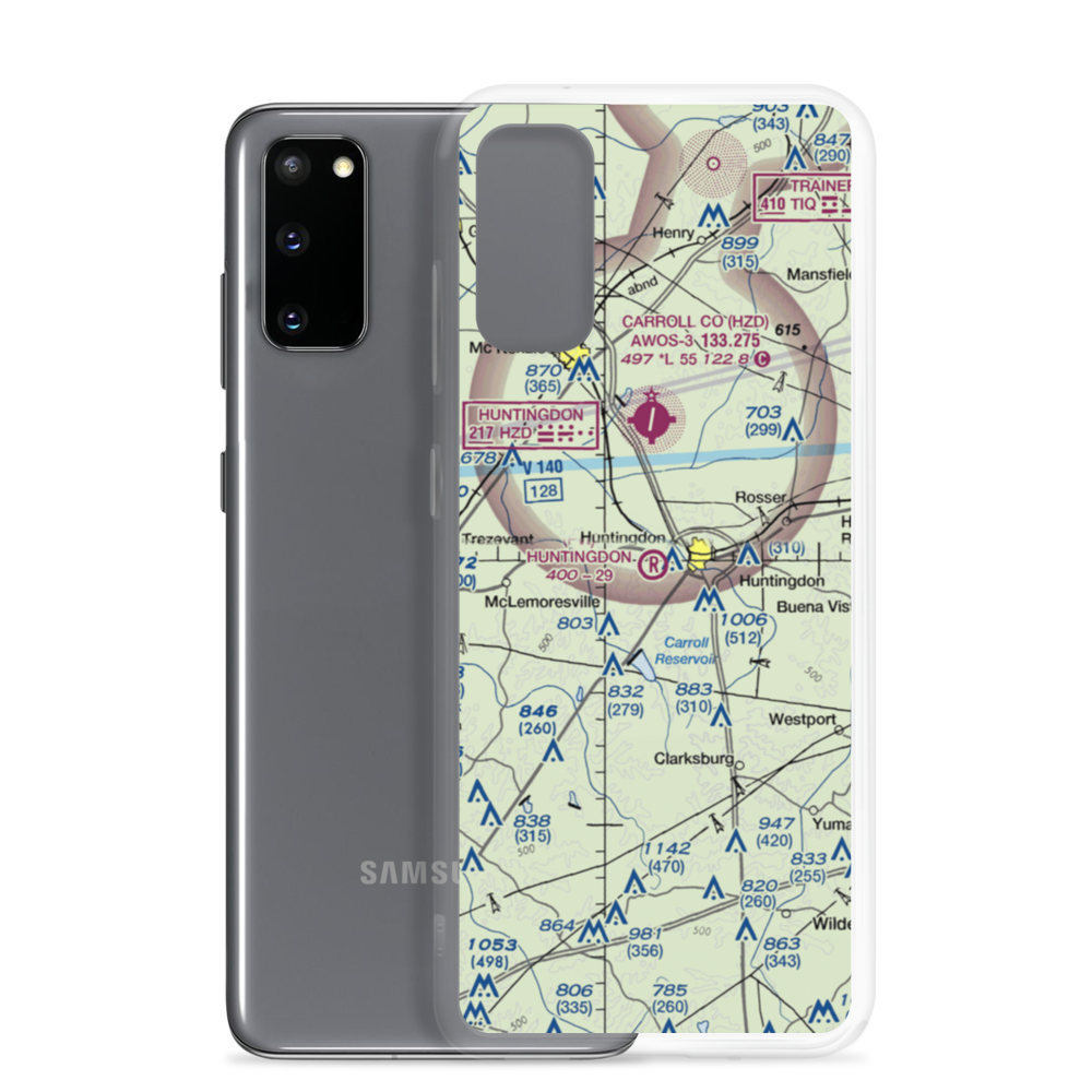 Huntingdon Airport (TN16) VFR Sectional Samsung Case Samsung Galaxy S20 model shown