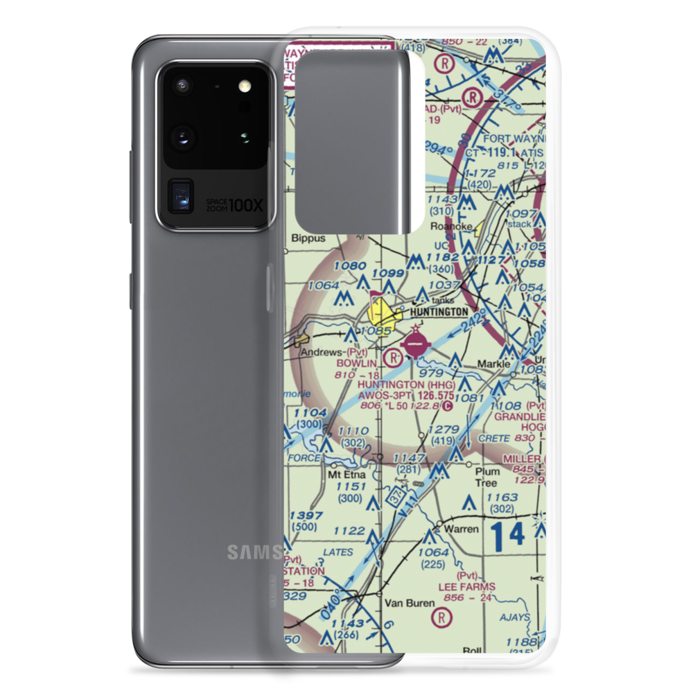 Huntington Municipal Airport (HHG) VFR Sectional Samsung Case Samsung Galaxy S20 Ultra model shown