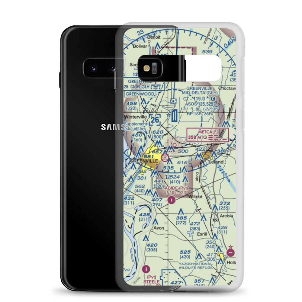 Huntley Airport (MS25) VFR Sectional Samsung Case Samsung Galaxy S10 model shown