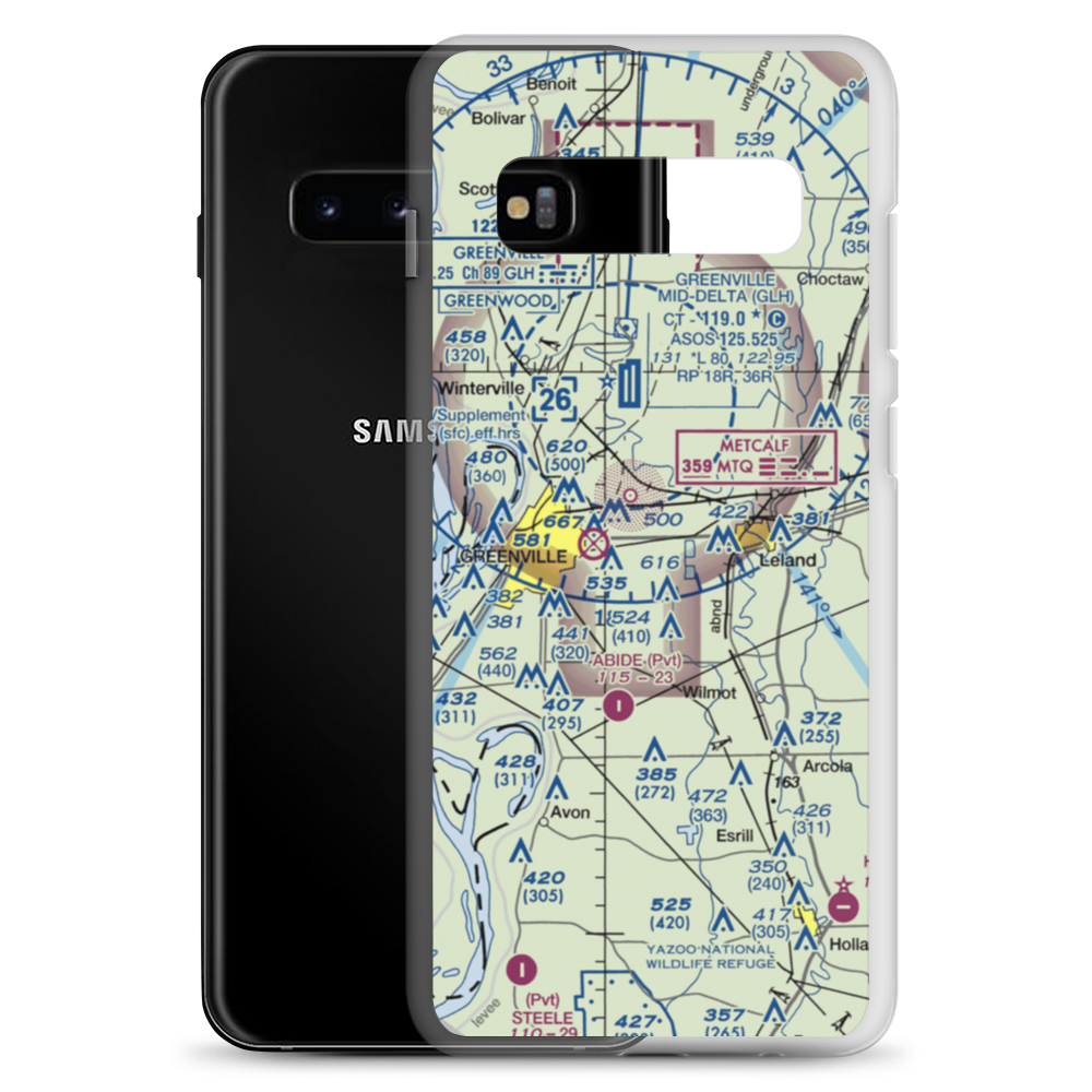 Huntley Airport (MS25) VFR Sectional Samsung Case Samsung Galaxy S10+ model shown