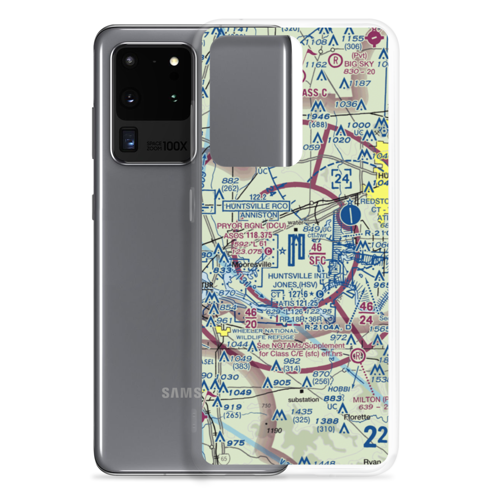 Huntsville International Carl T Jones Field (HSV) VFR Sectional Samsung Case Samsung Galaxy S20 Ultra model shown