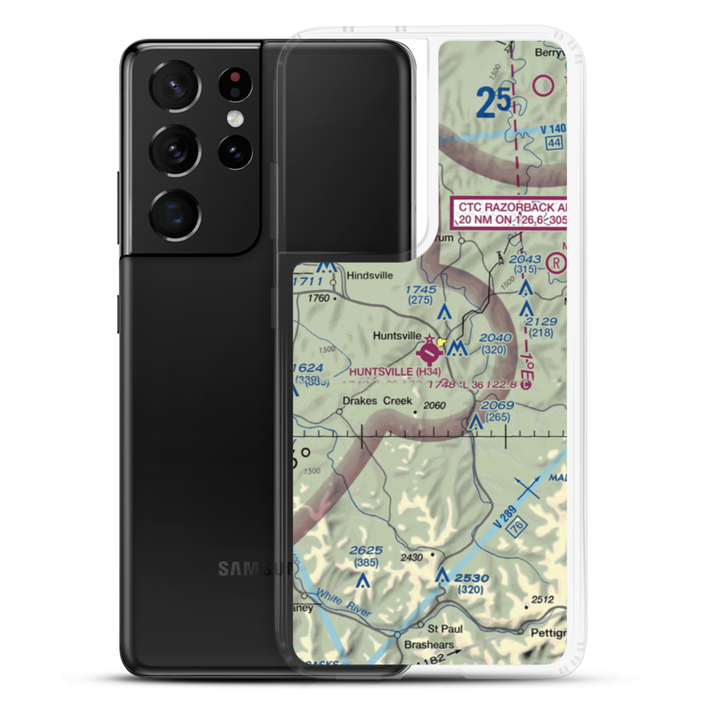 Huntsville Municipal Airport (H34) VFR Sectional Samsung Case Samsung Galaxy S21 Ultra model shown