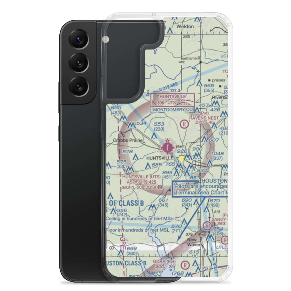 Huntsville Regional Airport (UTS) VFR Sectional Samsung Case Samsung Galaxy S22 Plus model shown