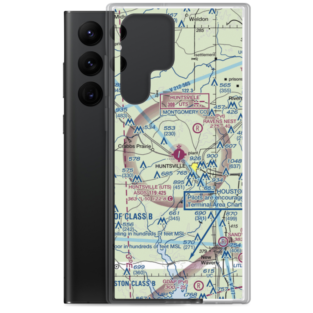 Huntsville Regional Airport (UTS) VFR Sectional Samsung Case Samsung Galaxy S22 Ultra model shown