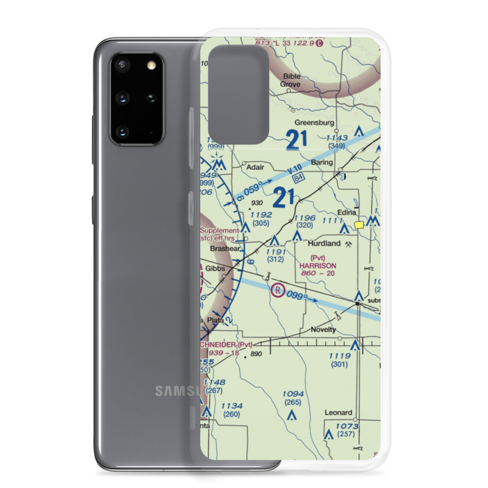 Hunziker Airport (2MO6) VFR Sectional Samsung Case Samsung Galaxy S20 Plus model shown