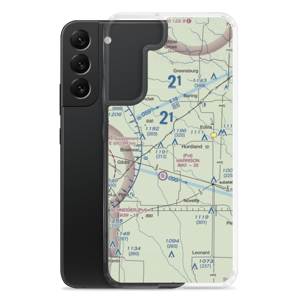 Hunziker Airport (2MO6) VFR Sectional Samsung Case Samsung Galaxy S22 Plus model shown
