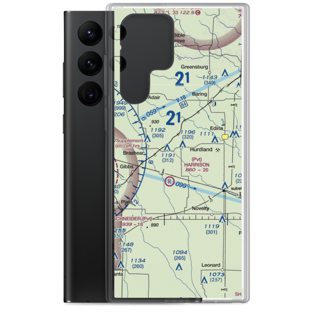 Hunziker Airport (2MO6) VFR Sectional Samsung Case Samsung Galaxy S22 Ultra model shown