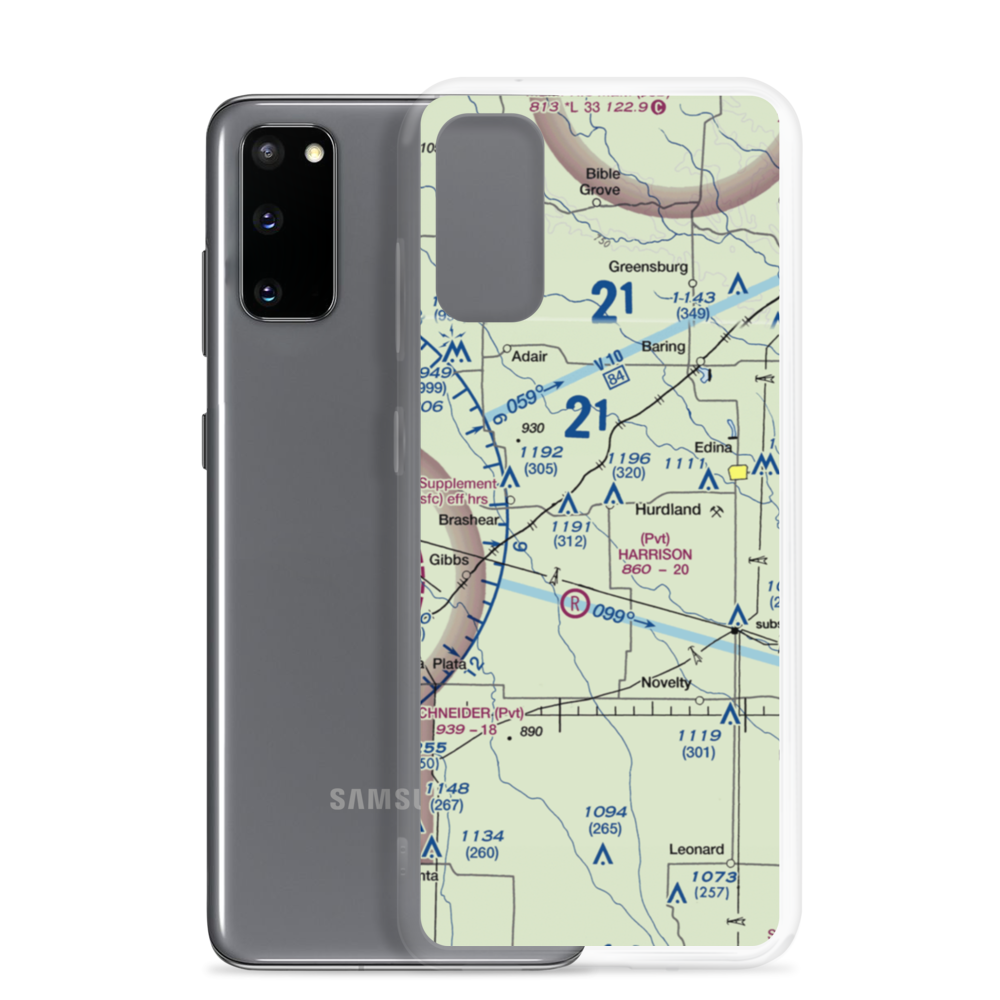 Hunziker Airport (2MO6) VFR Sectional Samsung Case Samsung Galaxy S20 model shown