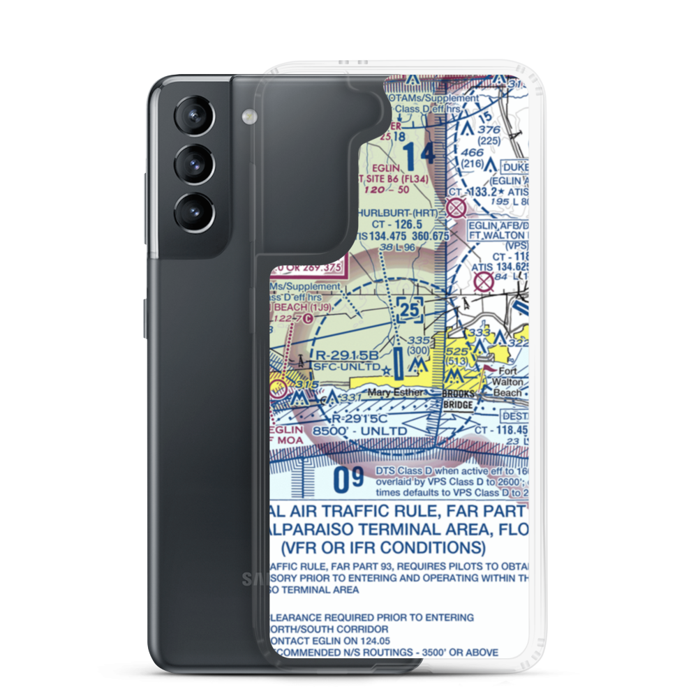 Hurlburt Field (HRT) VFR Sectional Samsung Case Samsung Galaxy S21 model shown