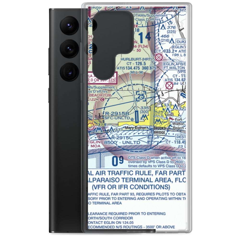 Hurlburt Field (HRT) VFR Sectional Samsung Case Samsung Galaxy S22 Ultra model shown