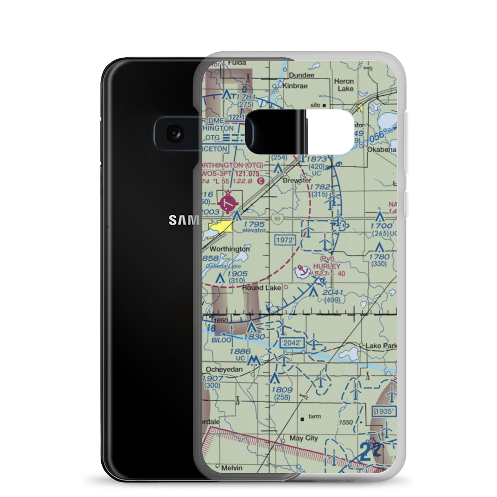 Hurley Memorial Seaport (74MN) VFR Sectional Samsung Case Samsung Galaxy S10e model shown