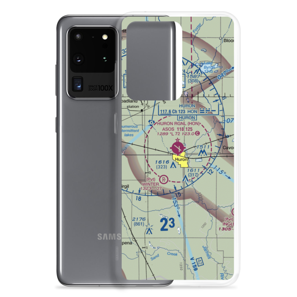 Huron Regional Airport (HON) VFR Sectional Samsung Case Samsung Galaxy S20 Ultra model shown