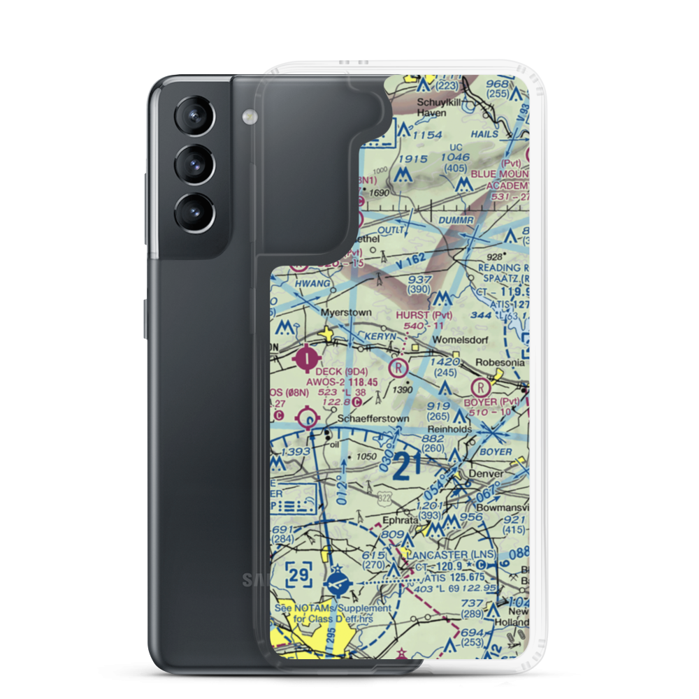 Hurst Airport (69PA) VFR Sectional Samsung Case Samsung Galaxy S21 model shown