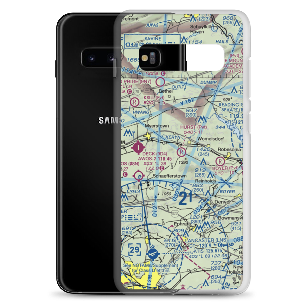 Hurst Airport (69PA) VFR Sectional Samsung Case Samsung Galaxy S10+ model shown