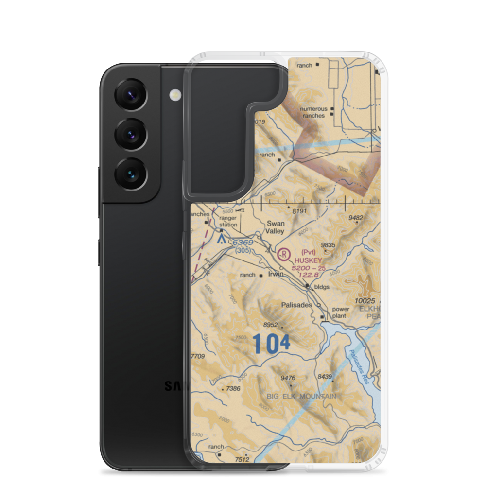 Huskey Airport (ID72) VFR Sectional Samsung Case Samsung Galaxy S22 model shown