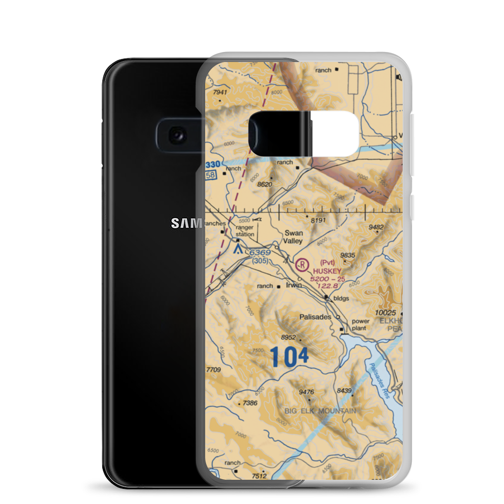 Huskey Airport (ID72) VFR Sectional Samsung Case Samsung Galaxy S10e model shown