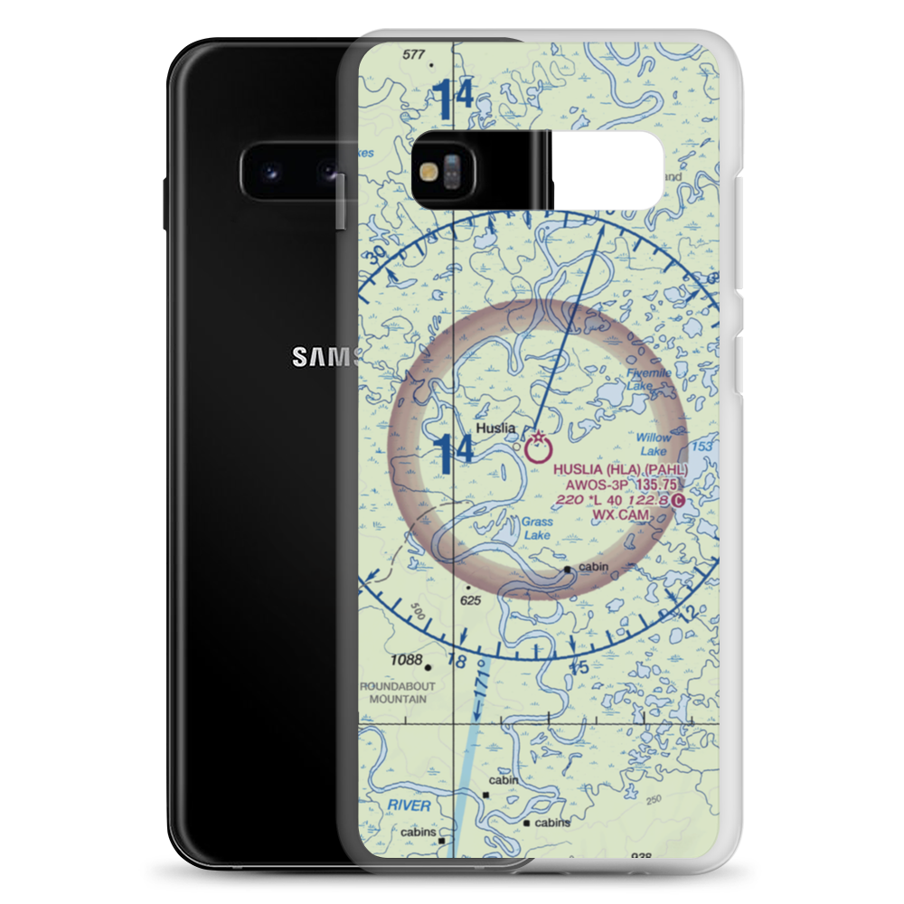 Huslia Airport (HLA) VFR Sectional Samsung Case Samsung Galaxy S10+ model shown
