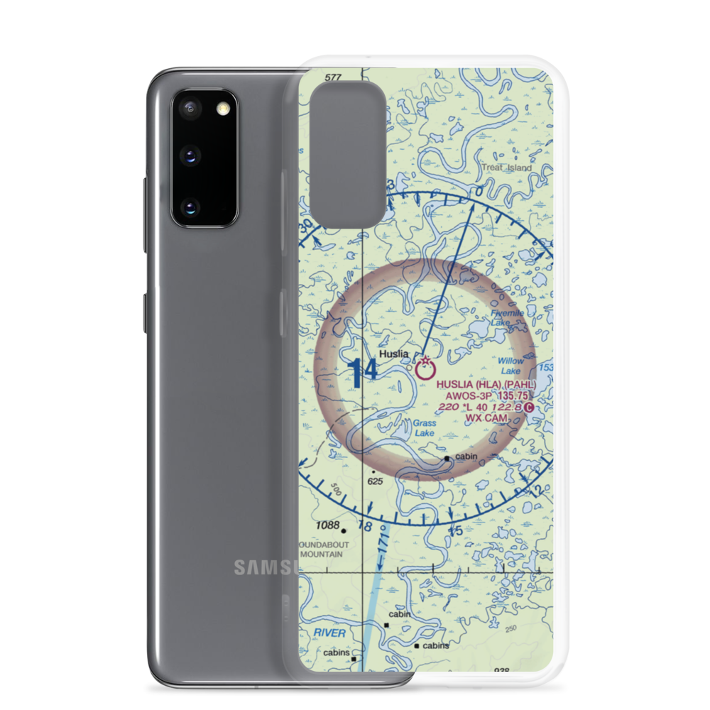 Huslia Airport (HLA) VFR Sectional Samsung Case Samsung Galaxy S20 model shown