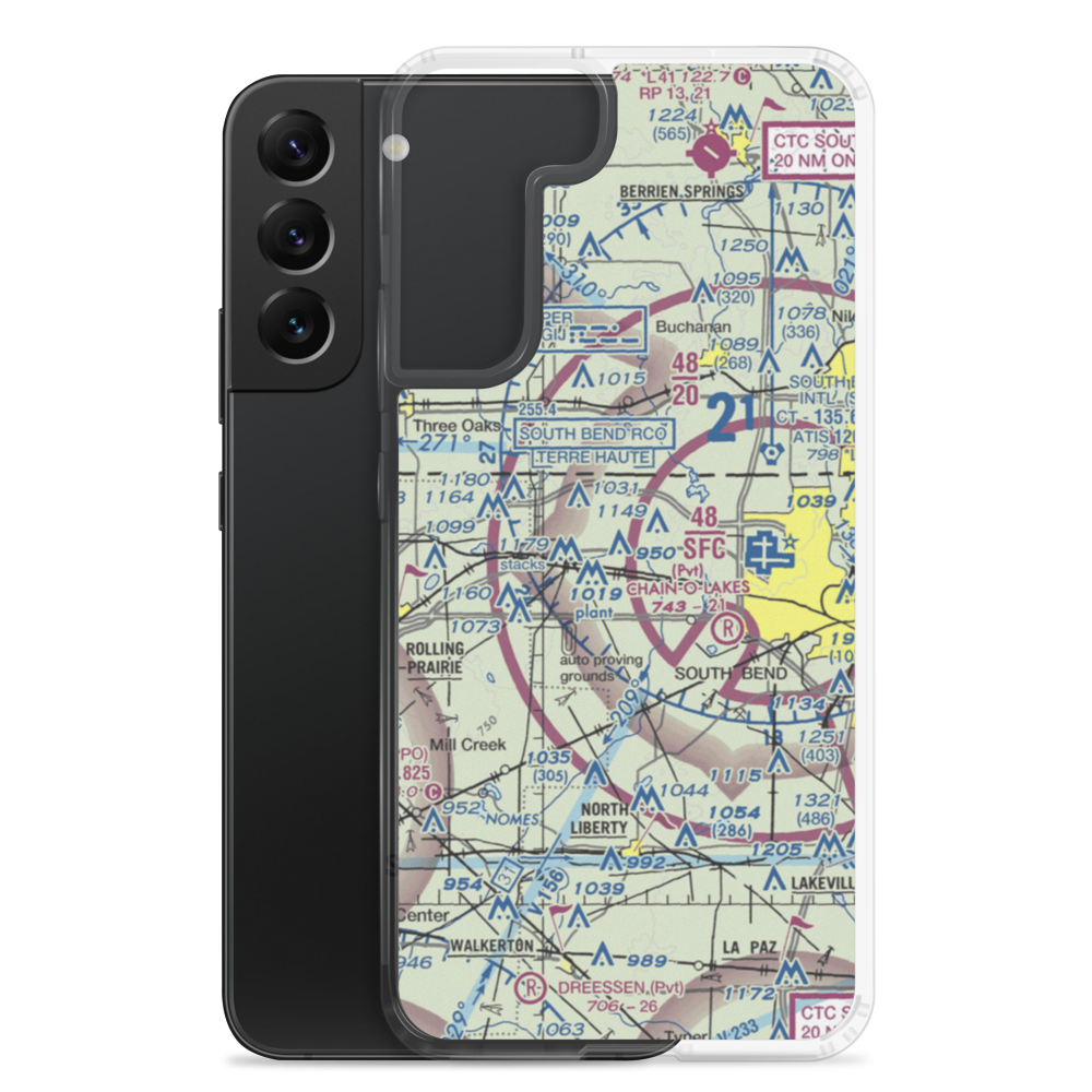 Hustons Airport (IN93) VFR Sectional Samsung Case Samsung Galaxy S22 Plus model shown