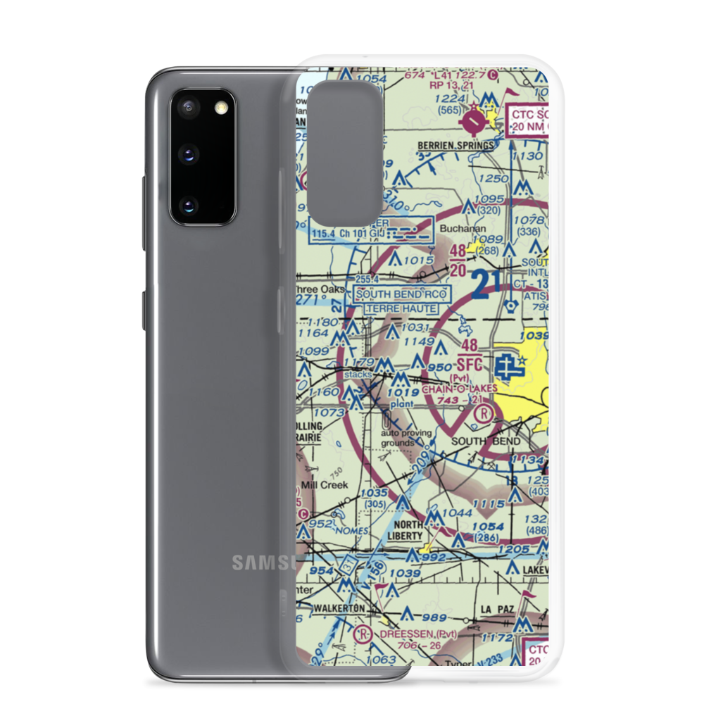 Hustons Airport (IN93) VFR Sectional Samsung Case Samsung Galaxy S20 model shown