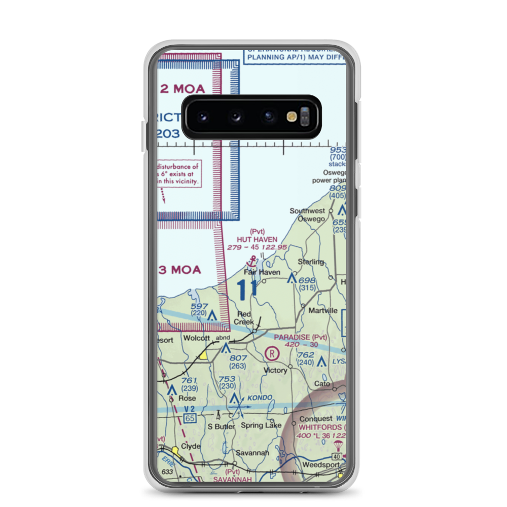 Hut Haven Seaplane Base (77NY) VFR Sectional Samsung Case Samsung Galaxy S10 model shown