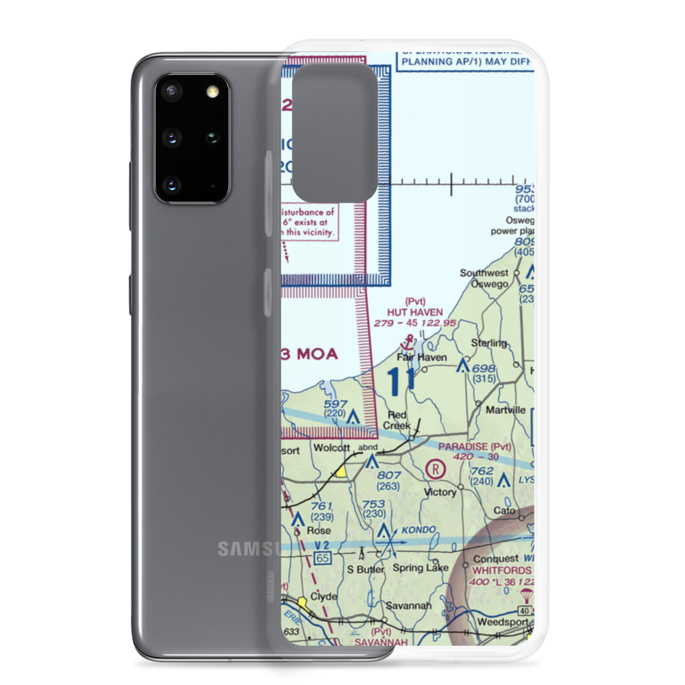Hut Haven Seaplane Base (77NY) VFR Sectional Samsung Case Samsung Galaxy S20 Plus model shown