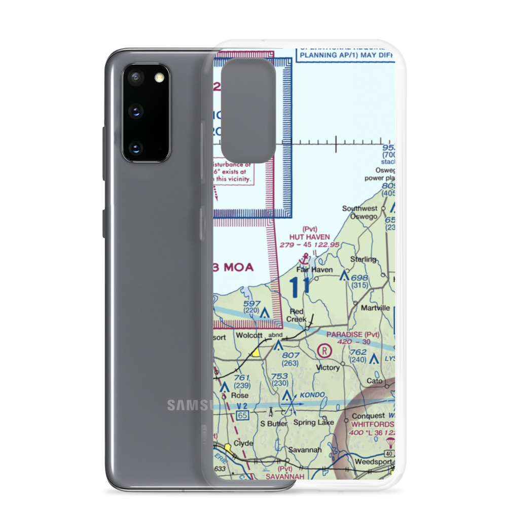 Hut Haven Seaplane Base (77NY) VFR Sectional Samsung Case Samsung Galaxy S20 model shown