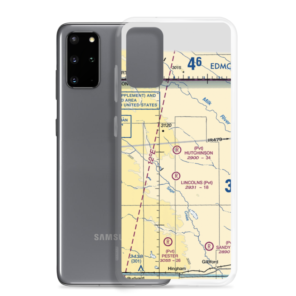 Hutchinson Airport (26MT) VFR Sectional Samsung Case Samsung Galaxy S20 Plus model shown